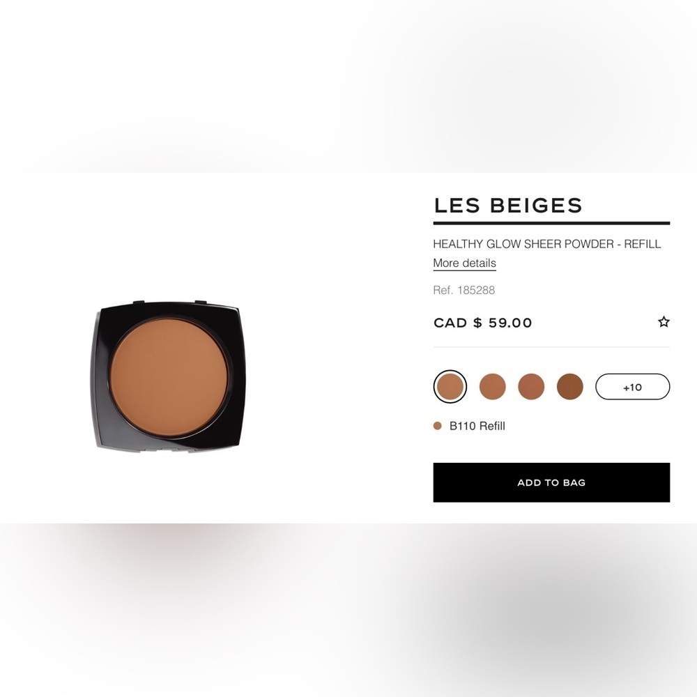 *HOST PICK* BNIB CHANEL LES BEIGES HEALTHY GLOW SHEER POWDER - REFILL (B110)